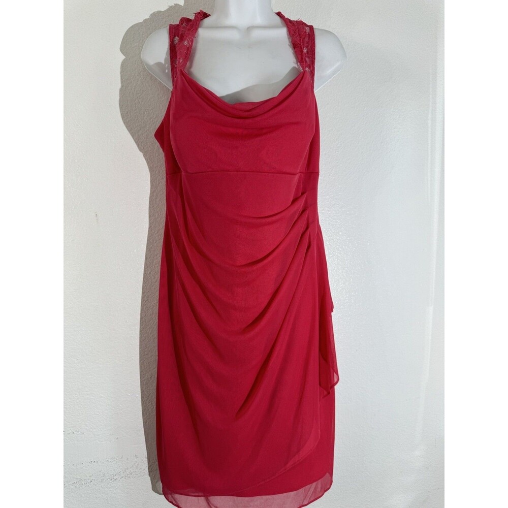 Scarlett Formal Evening Cocktail Party Pink Lace Back Dress SIZE 14